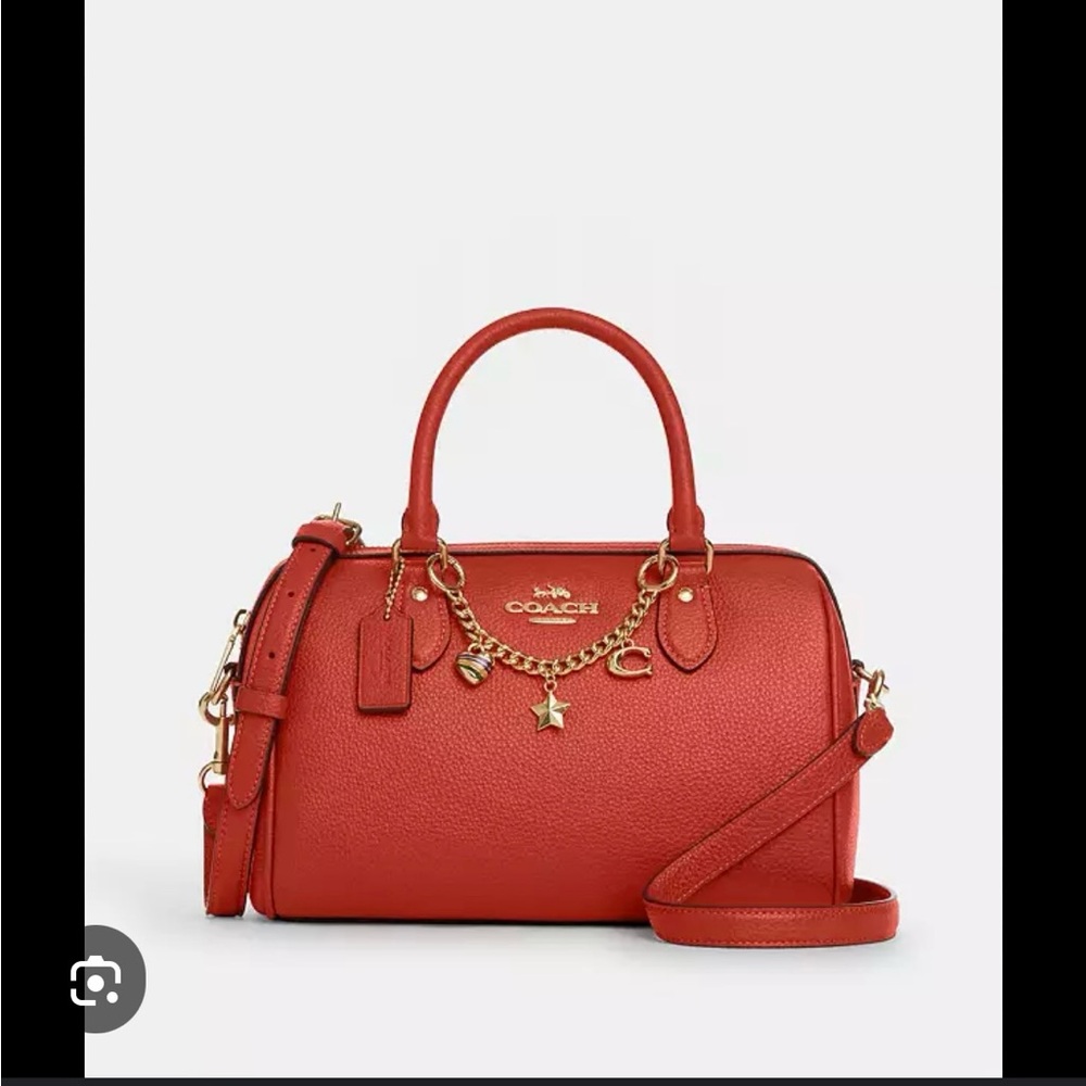 Coach mango rowan Satchel with Gold Details